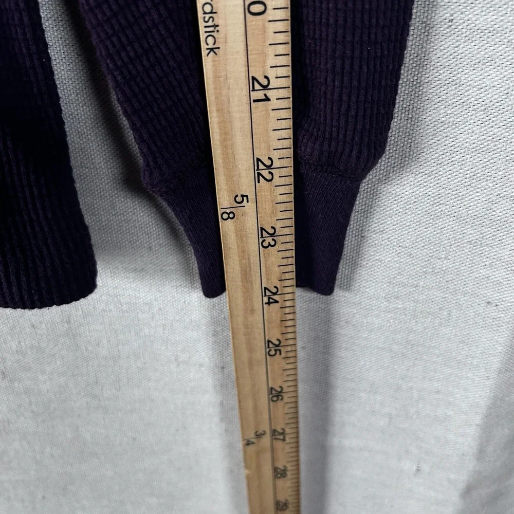 Vintage J.Crew Mens Purple Waffle Knit Thermal‎ Mock Neck Shirt Size M USA